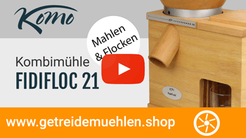 KoMo Kombimühle FidiFloc 21 - Elektrische Getreidemühle mit Handflocker