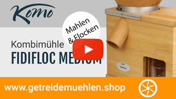 KoMo Kombimühle FidiFloc Medium - Elektrische Getreidemühle mit Handflocker