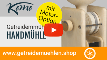 KoMo Handmühle mit optionalem Elektroantrieb