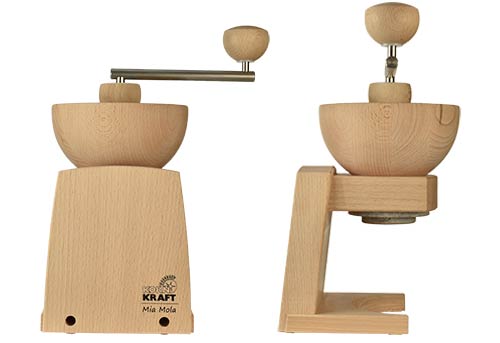 Handmühle MULINO - Getreidemühle mit Handantrieb - Rückseite und seitlich