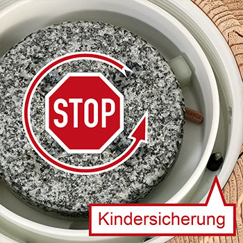 Getreidemühle mit Kindersicherung